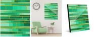 Creative Gallery Color Palette Yellow Outline - Aqua Green Abstract 24" x 36" Acrylic Wall Art Print